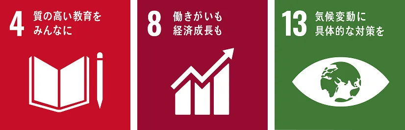 SDGs教育（4）労働（8）環境（13）イメージ